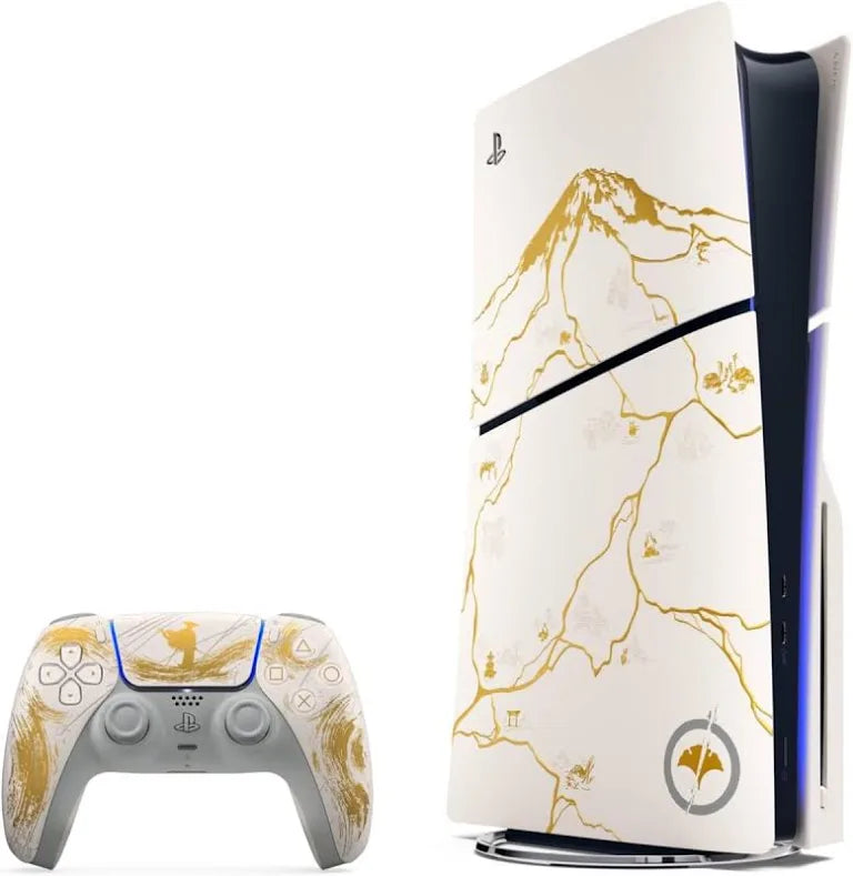 PS5 Slim Ghost of Tsushima — console et manette DualSense édition limitée