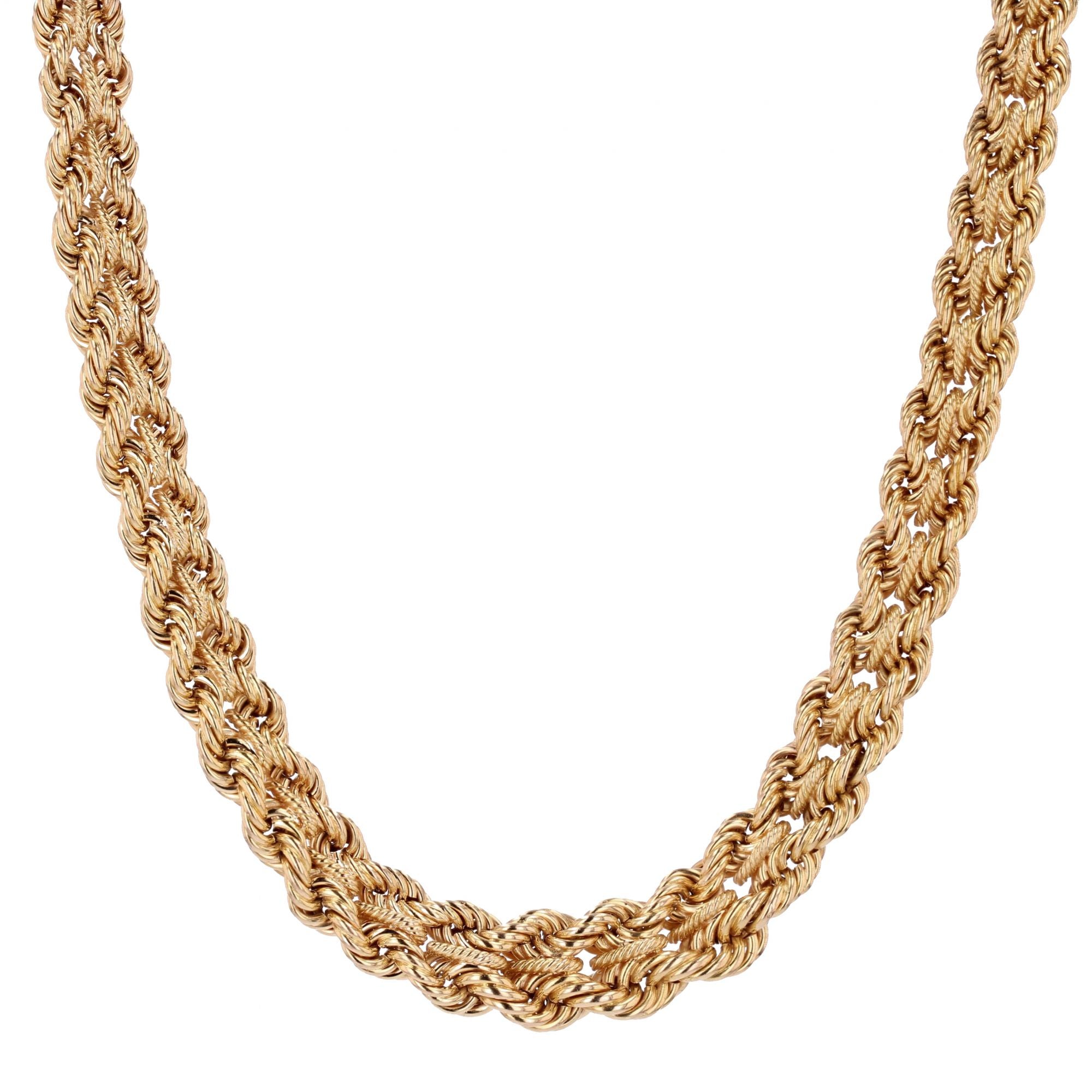Collier Rope Chain Or Rose 18 Carats – Double Torsade