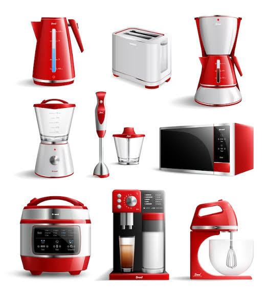 Set d'appareils de cuisine blanc et argent