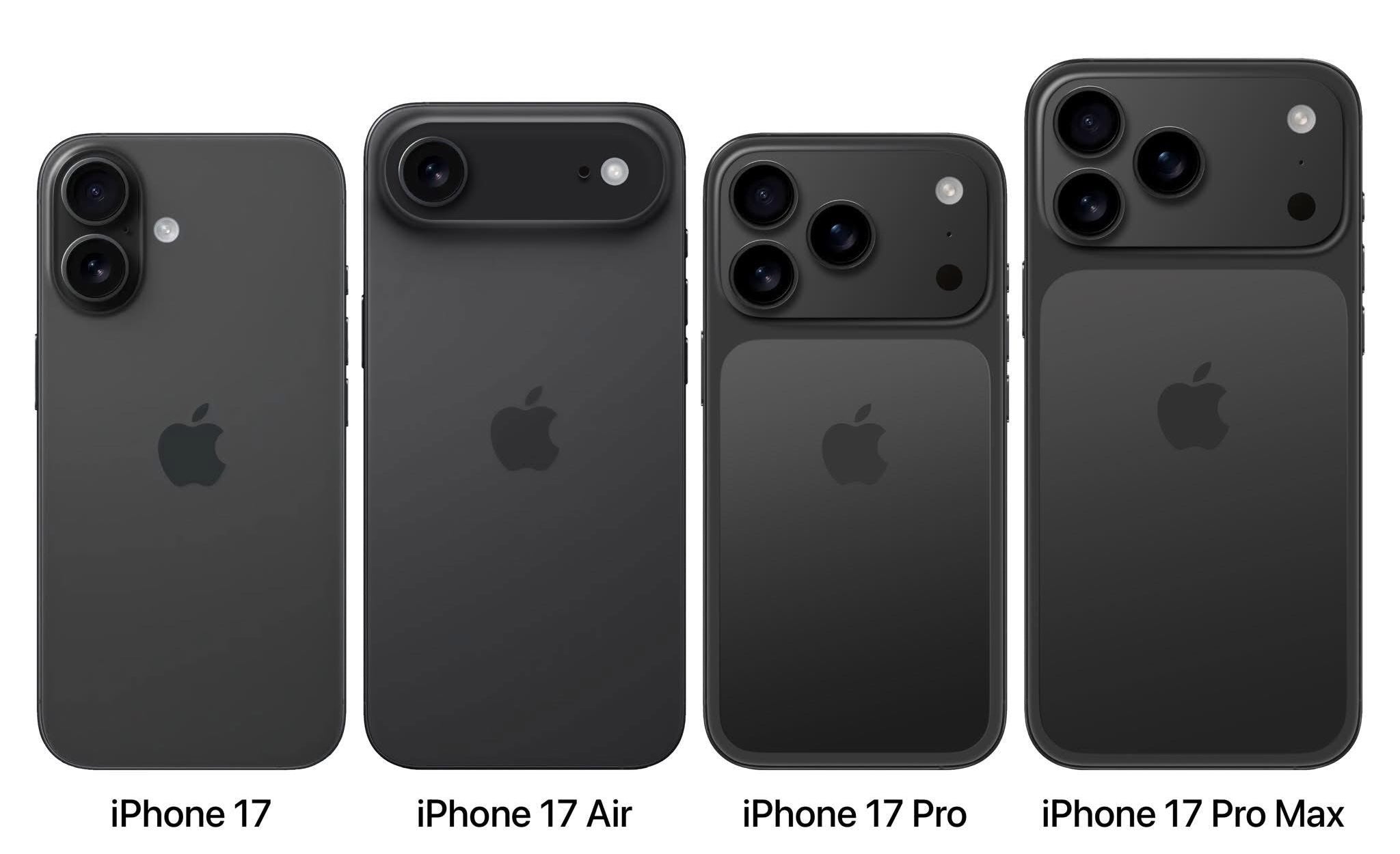 Apple iPhone 17 - Vue arrière coloris Noir Minuit