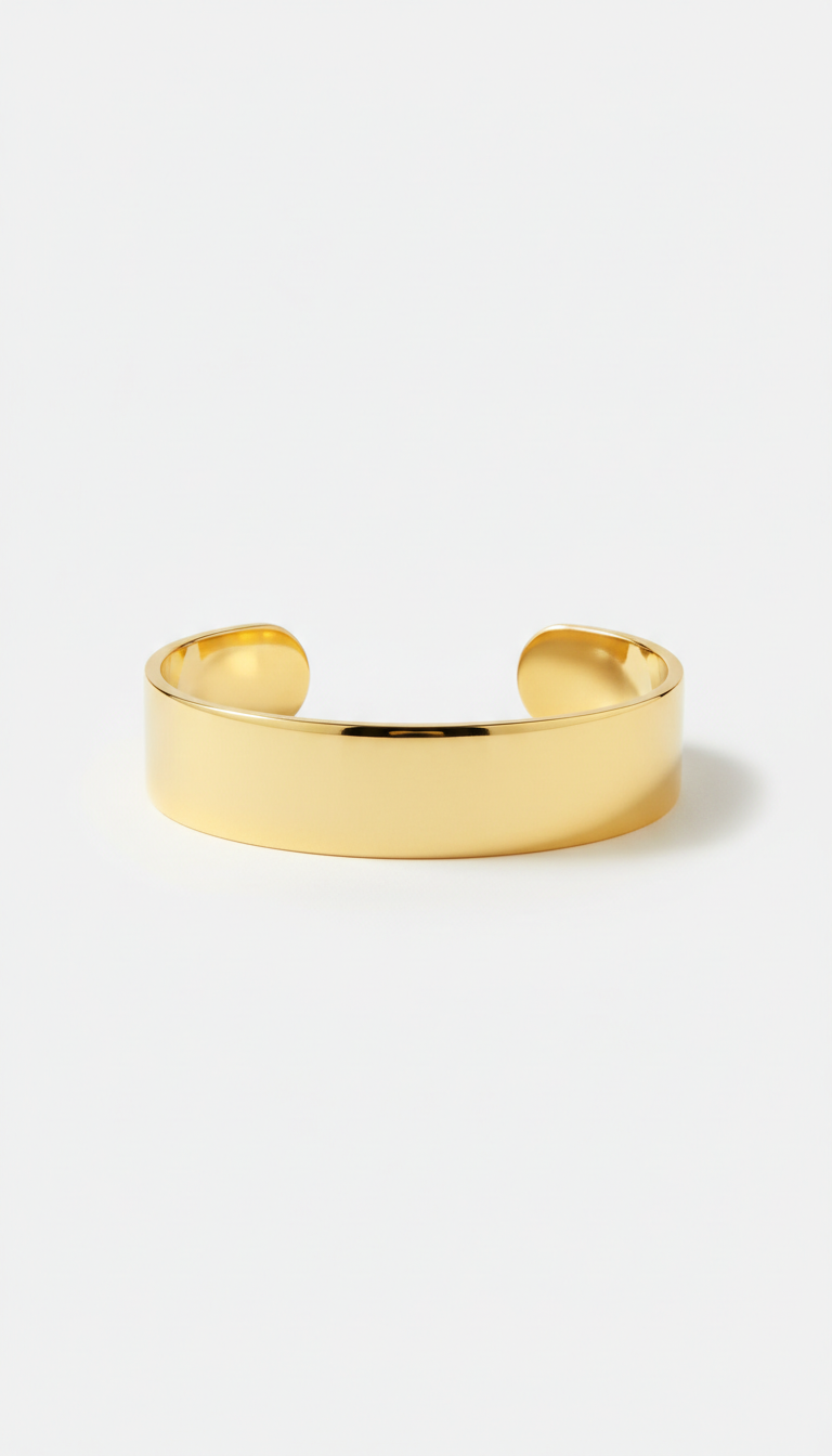 Bracelet manchette or jaune minimaliste