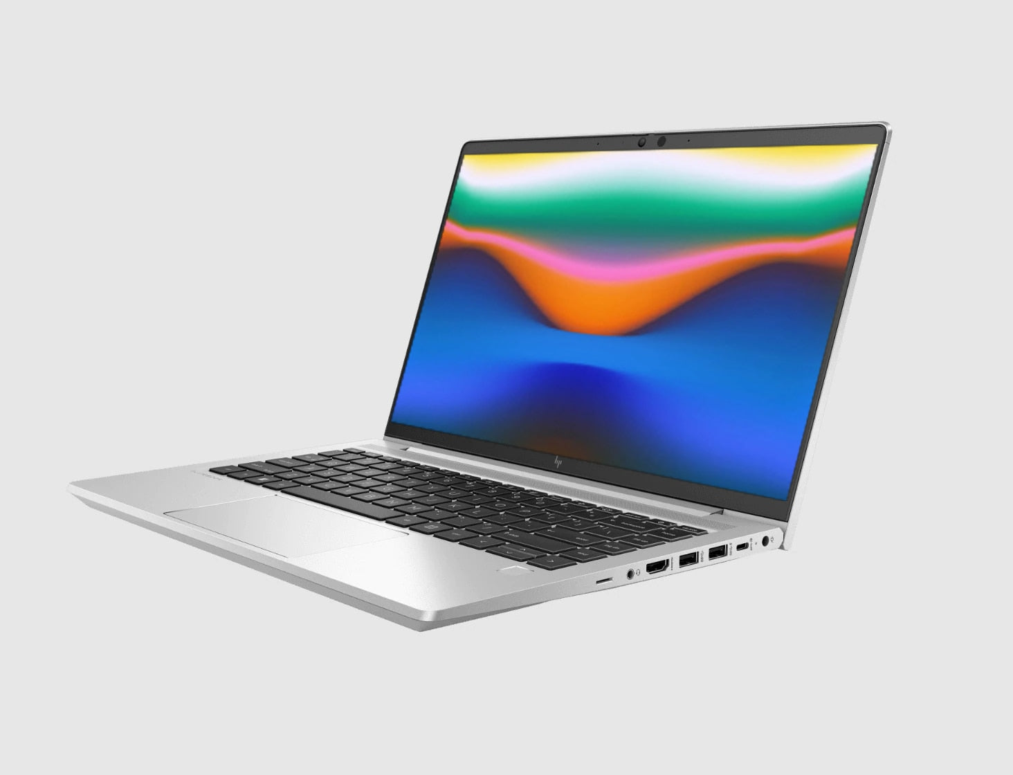 HP EliteBook 640 G9 ouvert avec écran coloré